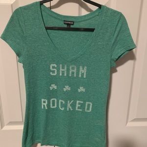 NWOT Express St Patty’s Day top ☘️ 🚭
